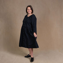 Dahlia Black Cotton Coat Dress