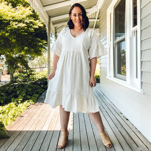 Fleur Linen Dress - Ivory