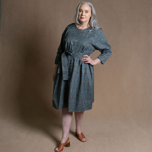 Dahlia Paisley Print Cotton Coat Dress