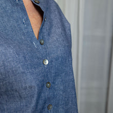 Celine Denim Chambray Blouse