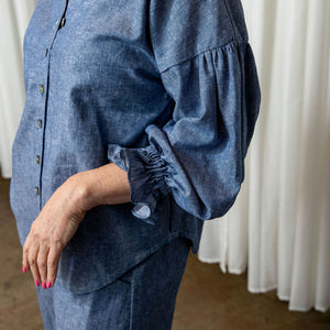 Celine Denim Chambray Blouse