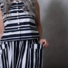 Dessa Typewriter Stripe Cotton Skirt