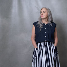 Dessa Typewriter Stripe Cotton Skirt