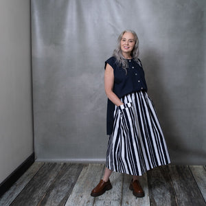 Dessa Typewriter Stripe Cotton Skirt