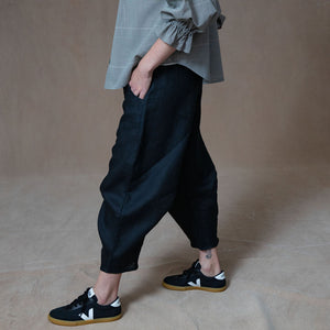 Tokyo Black Linen Trouser